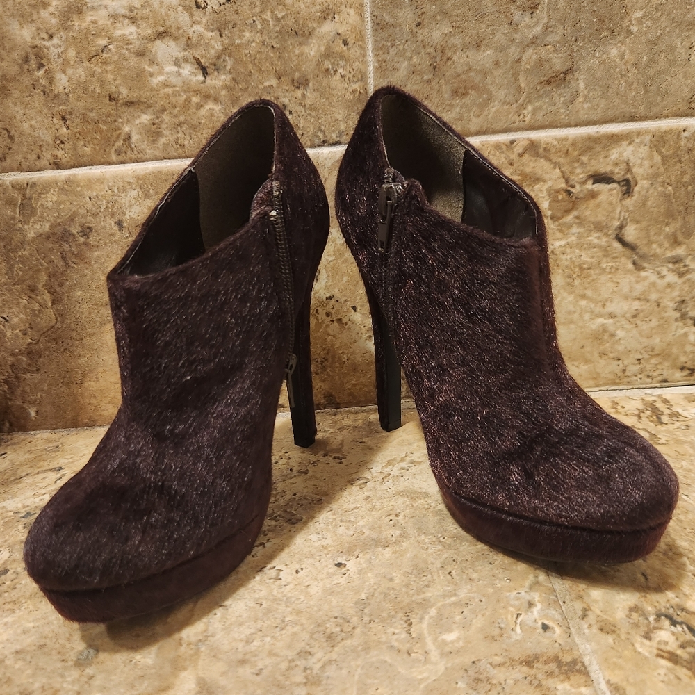NWT Just Fabulous Brown Leopard Print Wilhelmina Heels Booties. Size 6.5
